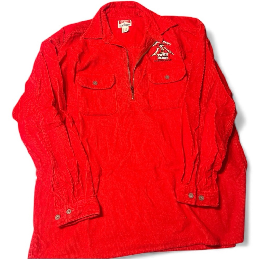 Vintage Unlimited Malboro Red Corduroy Mens Jacket Terrible's Town Casino Size L